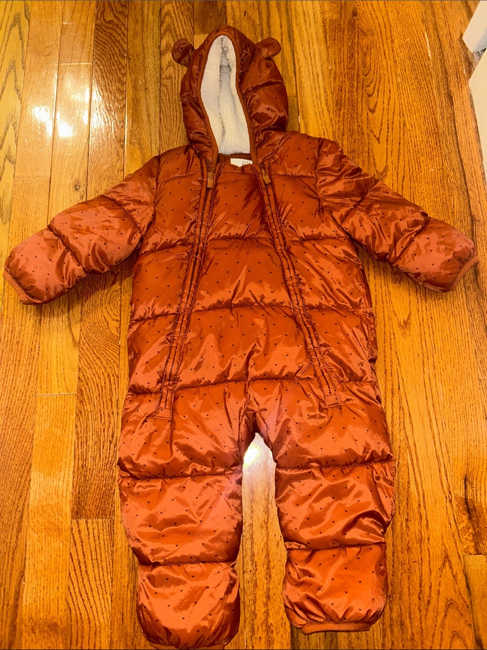 Baby Gap Cozy Rust Orange Puffer Baby Snowsuit 12-18M